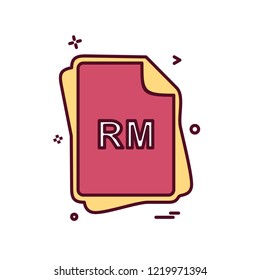 RM file type icon design vector