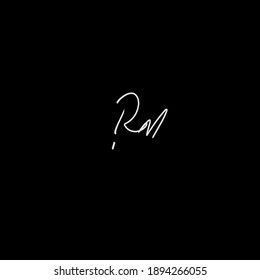 Rm logotipo escrito a mano para identidad