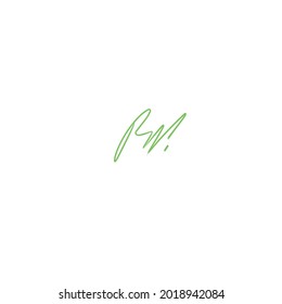 Logo manuscrito de RM para identidad