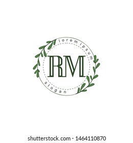 RM Initial beauty floral logo template