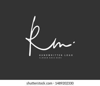 RM Initial handwriting or handwritten logo for identity. Logo with hand drawn style.