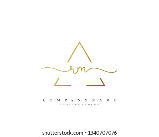 RM initial handwriting logo template vector