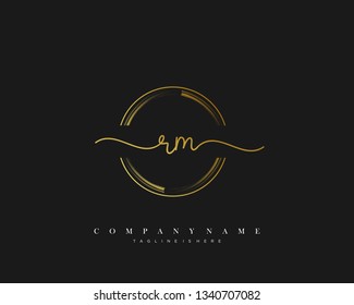 RM initial handwriting logo template vector