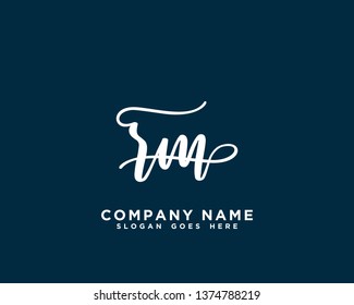 RM Initial Handwriting Logo Vector