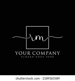 RM Initial handwriting minimalist logo vector