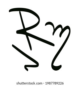 Rm initial handwritten logo for identity