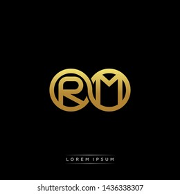 RM initial letter linked circle capital monogram logo modern template
