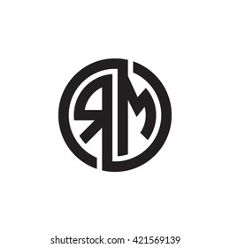 RM initial letters looping linked circle monogram logo