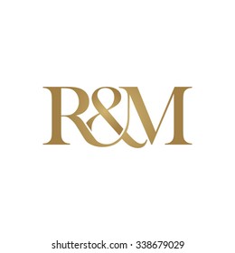 R&M Initial logo. Ampersand monogram golden logo