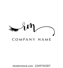 RM initial Logo lash logo eyelash vector modern