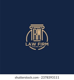 RM initial monogram for law firm with creative circle line