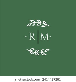 RM initial monogram wedding with creative design