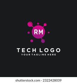 RM initials bubble logo template vector illustration stock image