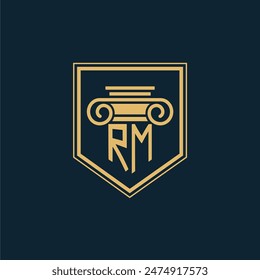 RM Initials Law Firm Logo Lawyer logo with creative law element