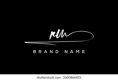 RM letter beauty handwriting vector logo. 
