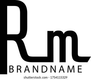 Diseño de logotipo inicial de letra RM, plantilla de vector