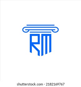 Diseño creativo del logotipo de letra RM con gráfico vectorial