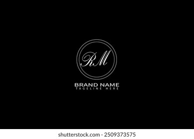 Diseño del logotipo de la letra de RM con un diseño del logotipo de la forma del círculo RM. Diseño creativo del logotipo de la letra del RM. RM diseño único.