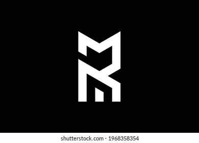 RM letter logo design on luxury background. MR monogram initials letter logo concept. RM icon design. MR elegant and Professional white color letter icon design on black background.