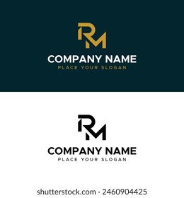 RM Letter Monogram Gold Minimalist Vector Logo