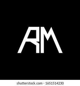 RM logo abstract monogram isolated on black background