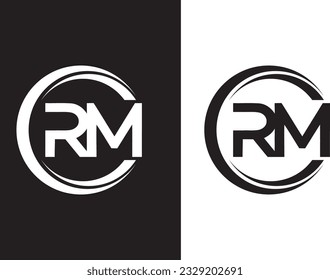 RM logo initial letter design template vector illustration, initial letter 