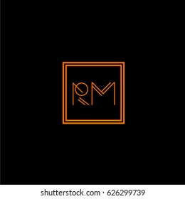 rm logo letter initial, Abstract Polygonal Background Logo, design for Corporate Business Identity,flat icon, Alphabet letter