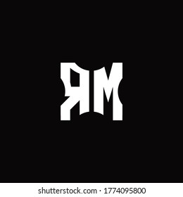 RM Logo monogram with pieces cut elements design template