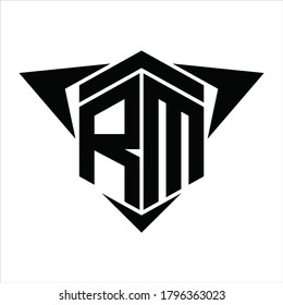 Rm Logo Monogram Wings Arrow Around Stock Vector (Royalty Free ...