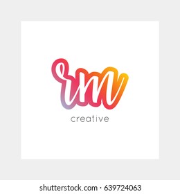 RM logo, vector. Useful as branding, app icon, alphabet combination, clip-art.