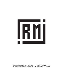 RM minimalist geometric symbol logo in high quality professional design that will print well across any print media