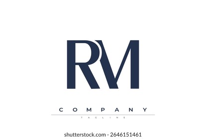 RM Modern Initials Logo Design. Branding logo with stylized initials showcasing bold design and modern aesthetic. Ideal for professional business branding or creative projects focusing on minimalistic