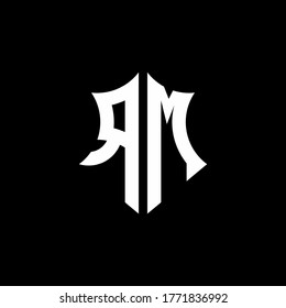 RM monogram logo with a sharp shield style design template