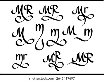 RM Monogram Logo – Stylish Overlapping R and M Letters in Script Calligraphy