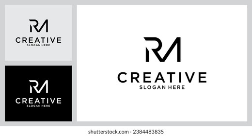 RM or MR initial letter logo design vector.