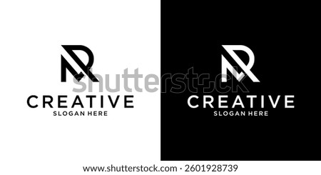 RM or MR initial letter logo design vector.
