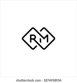 RM or MR letter logo design vector.