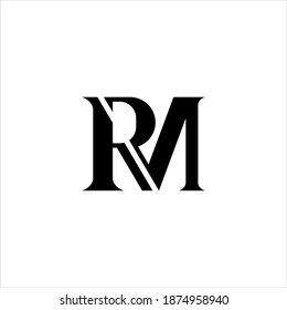 RM or MR letter logo design vector.