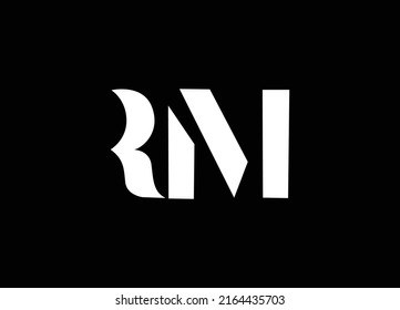 RM or MR letter logo design vector