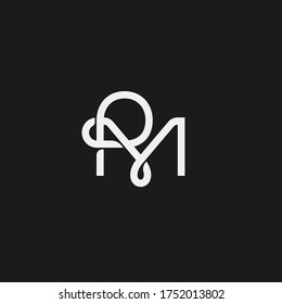 RM or MR letter logo icon sign design concept