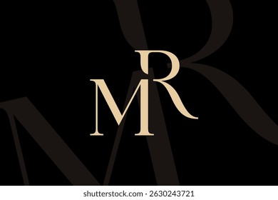 RM or MR letter logo icon design. Classic style luxury initials monogram.