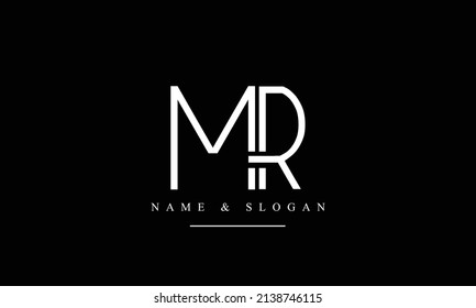 RM, MR, R, M abstract letters logo monogram