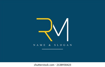RM, MR, R, M abstract letters logo monogram