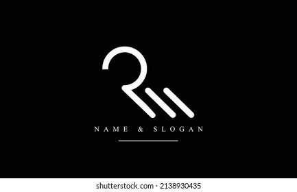 RM, MR, R, M abstract letters logo monogram
