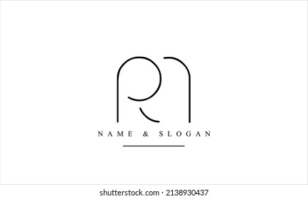 RM, MR, R, M abstract letters logo monogram