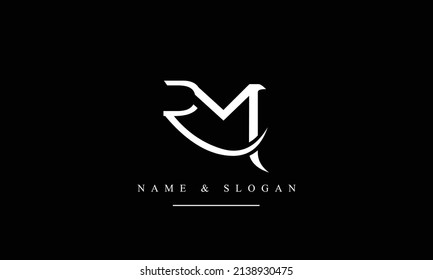 RM, MR, R, M abstract letters logo monogram