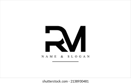 RM, MR, R, M abstract letters logo monogram