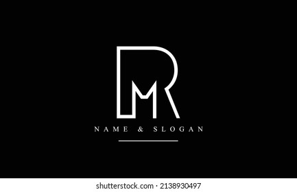 RM, MR, R, M letras abstractas monograma
