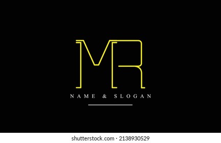 RM, MR, R, M abstract letters logo monogram