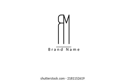 RM MR R M abstract vector logo monogram template
